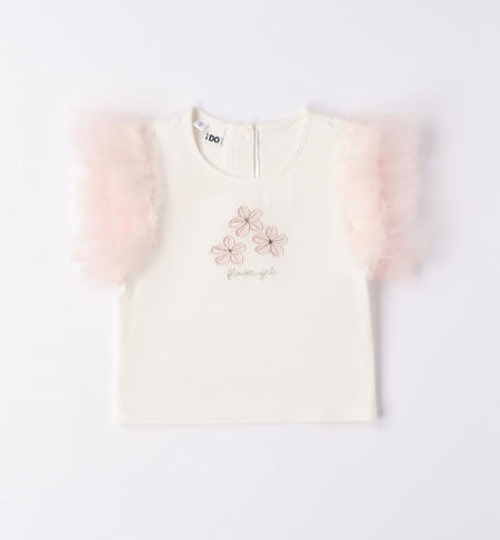 iDO girl's T-shirt with tulle from 9 months to 8 years PANNA-0112