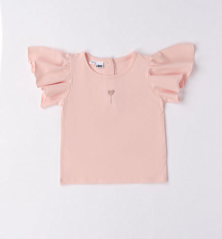 T-shirt bambina cuore strass da 9 mesi a 8 anni iDO ROSA CHIARO-2617