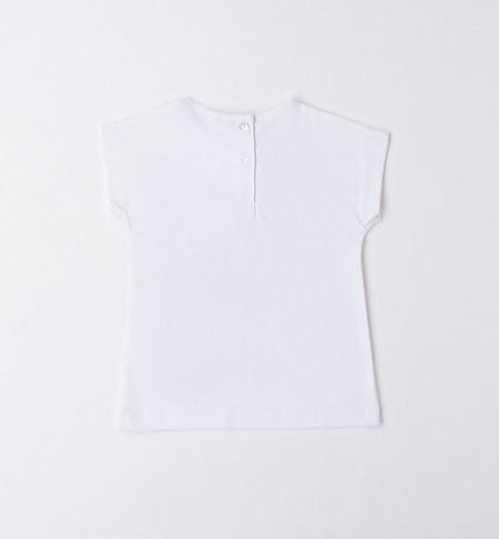 T-shirt bambina glitter 100% cotone da 9 mesi a 8 anni iDO BIANCO-0113