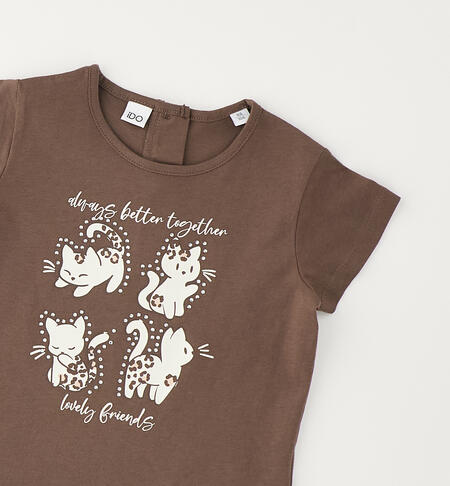 T-shirt bambina iDO in cotone MARRONE SCURO-0871