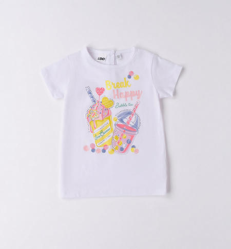 T-shirt bambina stampa estiva da 9 mesi a 8 anni iDO BIANCO-0113