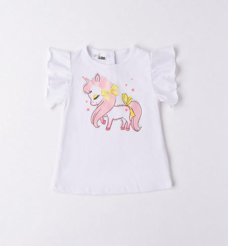 T-shirt bambina unicorno BIANCO