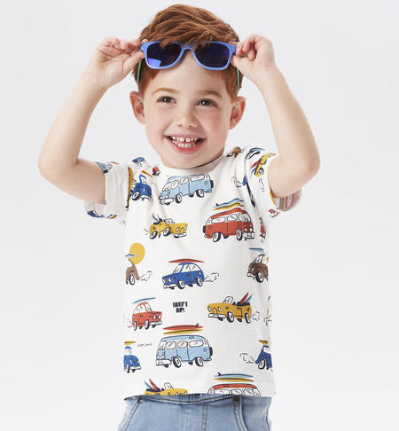 T-shirt bambino colorate macchinine da 9 mesi a 8 anni iDO PANNA-BLU-6VA8