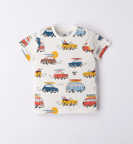 T-shirt bambino colorate macchinine da 9 mesi a 8 anni iDO PANNA-BLU-6VA8