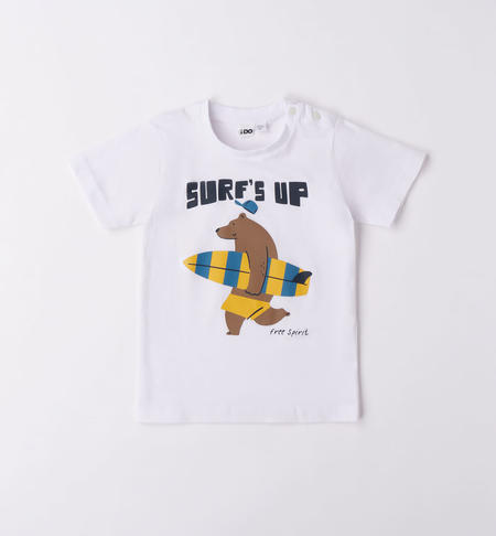 T-shirt bambino con orso BIANCO