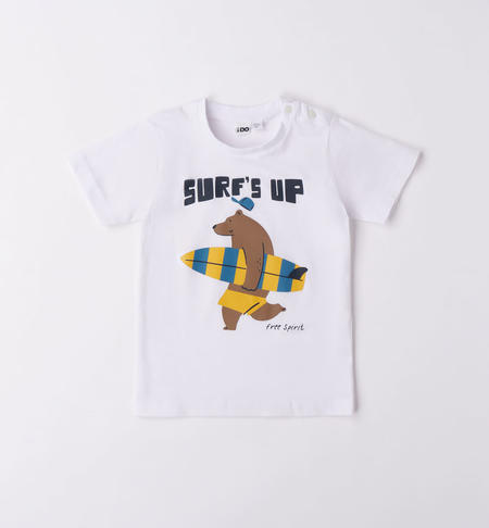 T-shirt bambino con orso da 9 mesi a 8 anni iDO BIANCO-0113