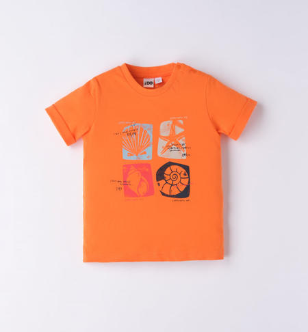 iDO shell print T-shirt for boys from 9 months to 8 years ARANCIONE-1853