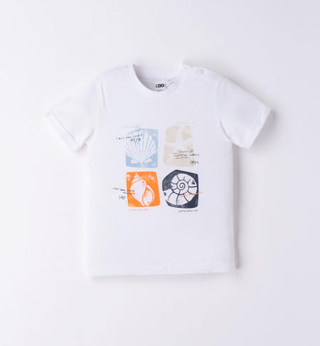 iDO shell print T-shirt for boys from 9 months to 8 years BIANCO-0113