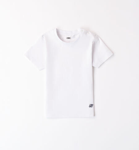 Boys' cotton T-shirt WHITE