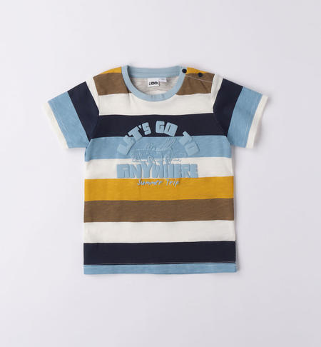 iDO multicolour striped T-shirt for boys from 9 months to 8 years PANNA-BLU-6VA9