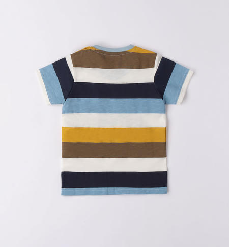 iDO multicolour striped T-shirt for boys from 9 months to 8 years PANNA-BLU-6VA9