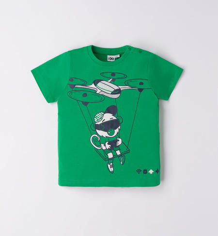 iDO cute printed T-shirt for boys from 9 months to 8 years VERDE-5154
