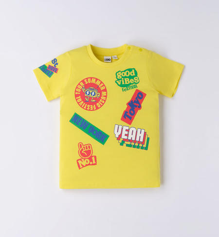 T-shirt bambino stampa adesivi da 9 mesi a 8 anni iDO GIALLO-1434