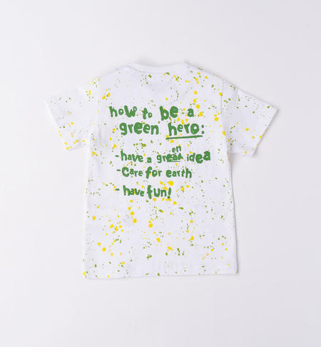 T-shirt bambino stampa schizzi da 9 mesi a 8 anni iDO BIANCO-VERDE-6VA7