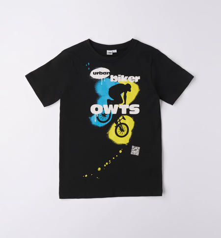 Boy's biker T-shirt BLACK