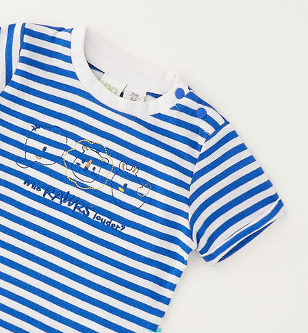 T-Shirt bimbo a righe TURCHESE-3743