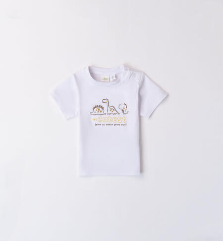 Baby T-shirt with dinosaurs WHITE