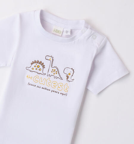 T-shirt bimbo con dinosauri BIANCO-0113