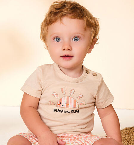 iDO newborn children's T-shirts BEIGE