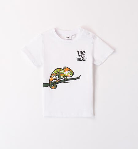 T-shirt camaleonte per bambino BIANCO-0113