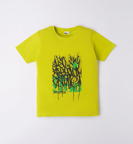 Coloured iDO T-shirts for boys from 8 to 16 years VERDE ACIDO-5234