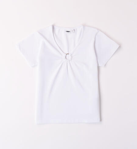Girl's T-shirt with ring WHITE
