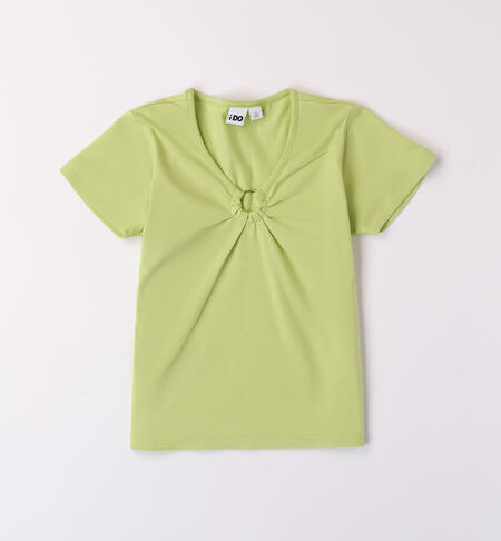 T-shirt con anello per ragazza SOFT GREEN-5255