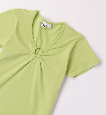 Girl's T-shirt with ring SOFT GREEN-5255