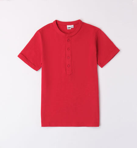 Boys' T-shirt with buttons RED