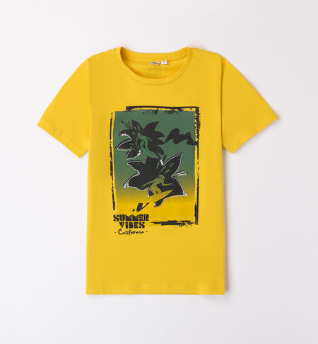 T-shirt with a large print YELLOW