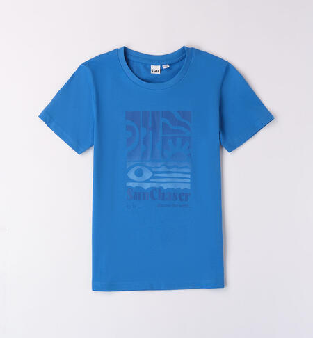 T-shirt con stampa per ragazzo TURCHESE-3733