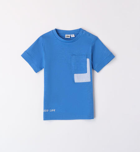 Boys' T-shirt with breast pocket LIGHT BLUE