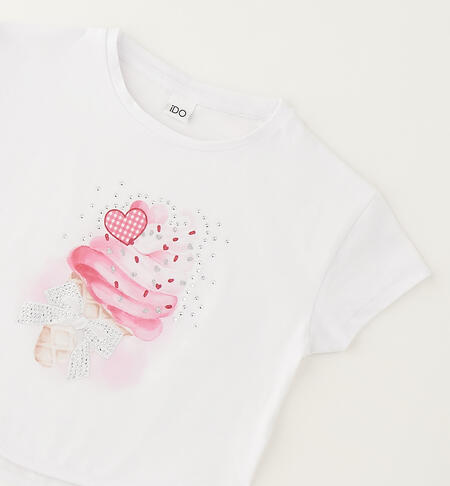 Girls' crop top BIANCO-0113