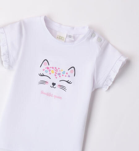 Girl's kitten T-shirt BIANCO-0113