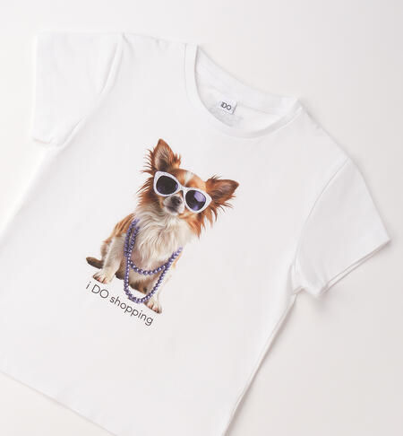 T-shirt iDO da ragazza BIANCO-0113