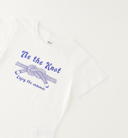 T-shirt in cotone ragazza BIANCO-0113