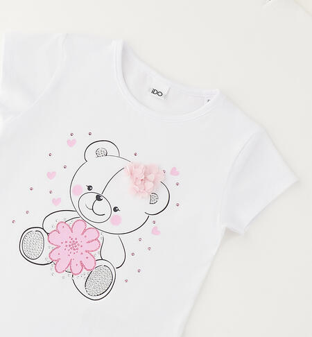 T-shirt manica corta bambina BIANCO-0113