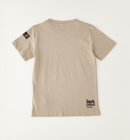 T-shirt manica corta ragazzo BEIGE SCURO-0445