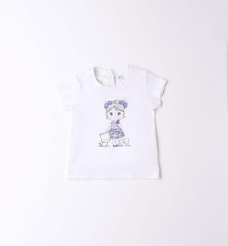 T-shirt neonata varie stampe 100% cotone BIANCO