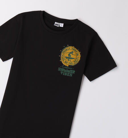 Boys' black T-shirt NERO-0658