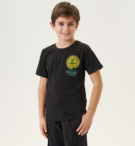 T-shirt nera per ragazzo NERO