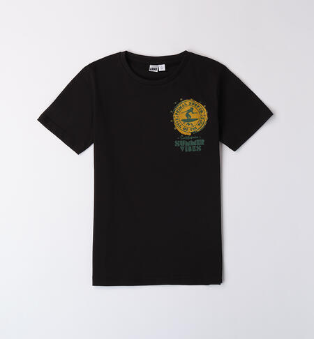 T-shirt nera per ragazzo NERO-0658