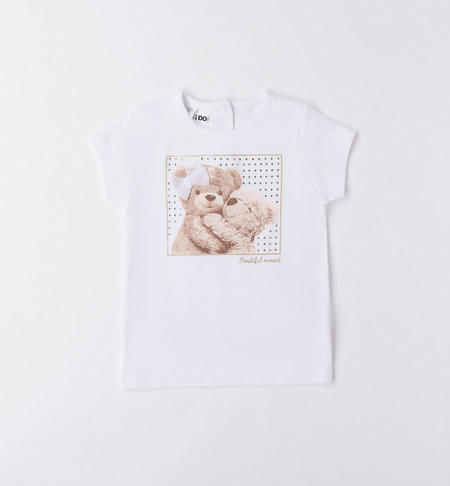 iDO teddy bear T-shirt for girls from 9 months to 8 years BIANCO-0113