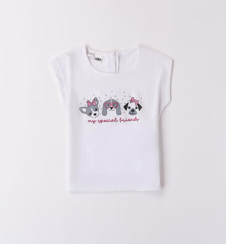 T-shirt per bambina 100% cotone BIANCO-0113