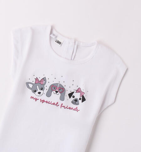 T-shirt per bambina 100% cotone BIANCO-0113