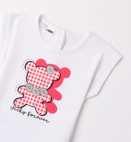 T-shirt per bambina con orsetti BIANCO-0113