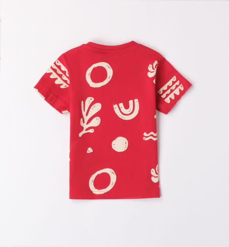 T-shirt per bambino 100% cotone  ROSSO-BIANCO-6AED