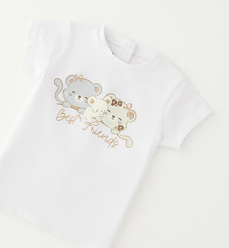 T-shirt per neonata BIANCO-0113