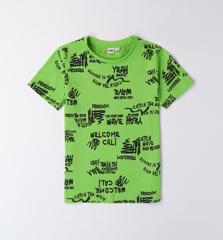 Boys' green T-shirt GREEN