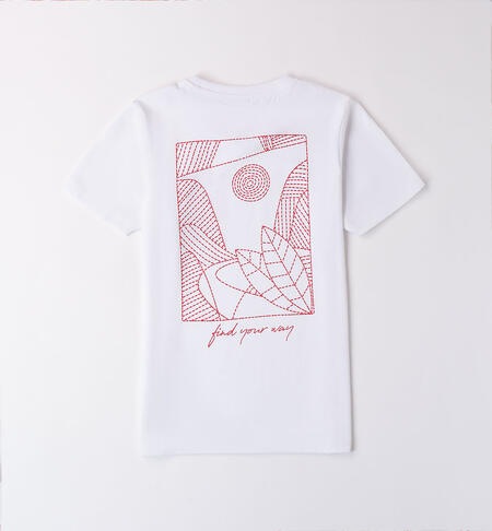 T-shirt per ragazzo con stampa BIANCO-0113